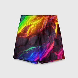 Шорты детские Neon rainbow lava, цвет: 3D-принт