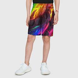 Шорты детские Neon rainbow lava, цвет: 3D-принт — фото 2