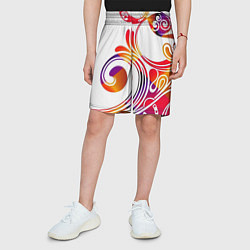 Шорты детские Узор на белом фоне, цвет: 3D-принт — фото 2