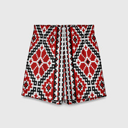 Шорты детские Вышивка геометрический узор крест, цвет: 3D-принт