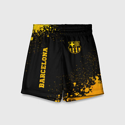Шорты детские Barcelona - gold gradient: надпись, символ, цвет: 3D-принт