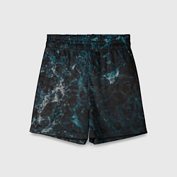 Шорты детские Синий мрамор с прожилками, цвет: 3D-принт
