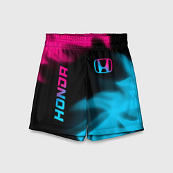 Шорты детские Honda - neon gradient: надпись, символ, цвет: 3D-принт