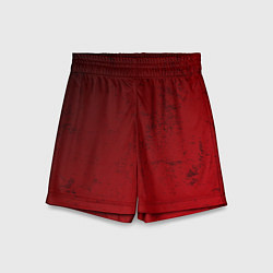 Шорты детские Темно - красный гранж, цвет: 3D-принт