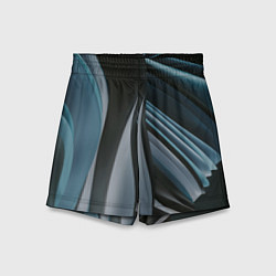 Шорты детские Волнообразные синие пластины во тьме, цвет: 3D-принт