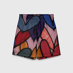 Шорты детские Граффити сердца, цвет: 3D-принт