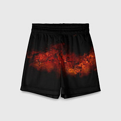 Детские шорты Абстрактные взрывы в космосе и красные звёзды