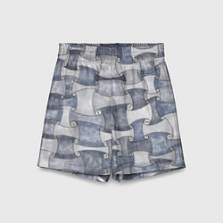 Шорты детские Джинсовый паттерн, цвет: 3D-принт