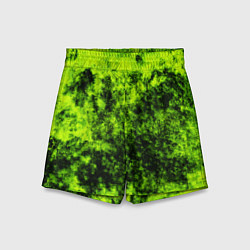 Шорты детские Яркий неоновый салатовый гранж, цвет: 3D-принт