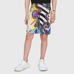 Шорты детские Василий Кандинский Абстрактная композиция, цвет: 3D-принт — фото 2