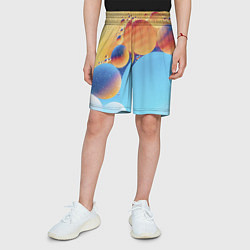 Шорты детские Абстрактные круги с разными красками, цвет: 3D-принт — фото 2