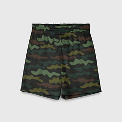 Шорты детские Камуфляж хакки, цвет: 3D-принт