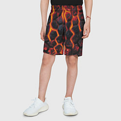 Шорты детские Течёт лава, цвет: 3D-принт — фото 2