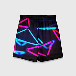 Шорты детские Неоновые фигуры ночь, цвет: 3D-принт