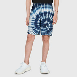 Шорты детские Эффект тай дай - размытый синий узор, цвет: 3D-принт — фото 2