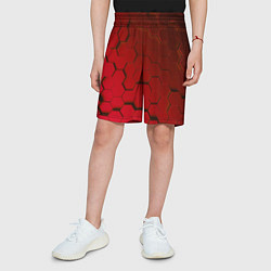 Шорты детские Красные стальные плиты, цвет: 3D-принт — фото 2