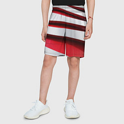 Шорты детские Два слоя металла - красный и белый, цвет: 3D-принт — фото 2