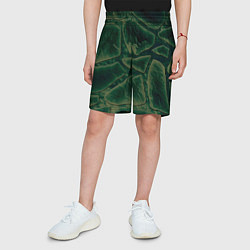 Шорты детские Малахитовые камни, цвет: 3D-принт — фото 2