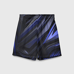Шорты детские Объемные черные и синие плиты, цвет: 3D-принт
