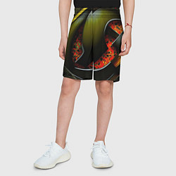 Шорты детские Зеленые объемные объекты, цвет: 3D-принт — фото 2