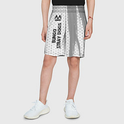 Шорты детские Bungo Stray Dogs glitch на светлом фоне: по-вертик, цвет: 3D-принт — фото 2