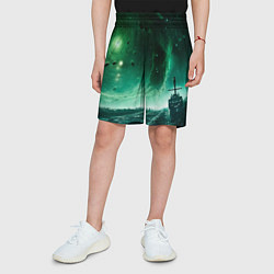 Шорты детские Космическая буря, цвет: 3D-принт — фото 2