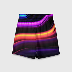 Детские шорты Неоновые трубы на черном фоне
