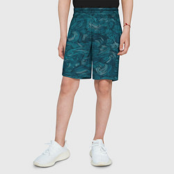 Шорты детские Темные абстрактные волны, цвет: 3D-принт — фото 2