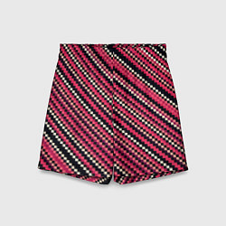 Шорты детские Полосы пиксели красный, цвет: 3D-принт