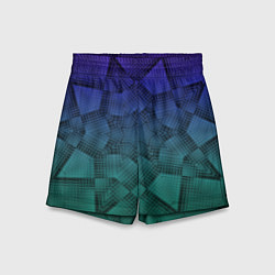 Шорты детские Холодный градиент зелено-фиолетовый, цвет: 3D-принт