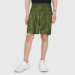 Шорты детские Мятая зеленая ткань, цвет: 3D-принт — фото 2
