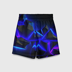 Шорты детские Разлом плит из неона, цвет: 3D-принт