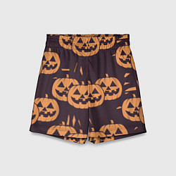 Шорты детские Фонарь джек в грандж стиле halloween тыква cartoon, цвет: 3D-принт