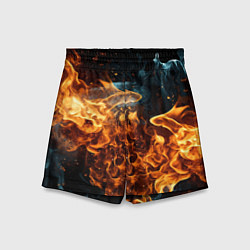 Шорты детские Пламя огня фон, цвет: 3D-принт