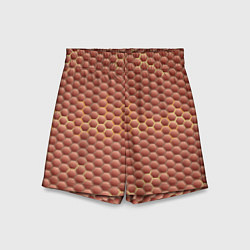 Шорты детские Красная броня с желтым отливом, цвет: 3D-принт