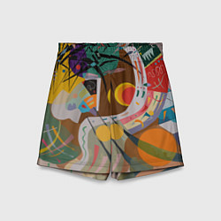 Шорты детские Искусство Кандинского - Доминирующая кривая, цвет: 3D-принт