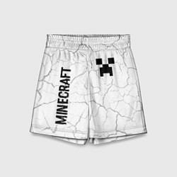 Шорты детские Minecraft glitch на светлом фоне вертикально, цвет: 3D-принт