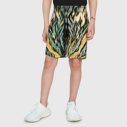 Шорты детские Камень и жёлтый огонь, цвет: 3D-принт — фото 2