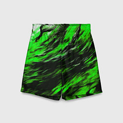 Шорты детские Чёрная и зелёная буря, цвет: 3D-принт