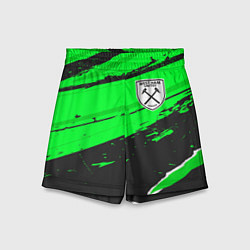 Шорты детские West Ham sport green, цвет: 3D-принт