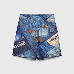 Шорты детские Vanguard jeans patchwork - ai art, цвет: 3D-принт