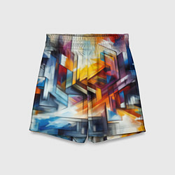 Шорты детские Абстрактные фигуры, цвет: 3D-принт