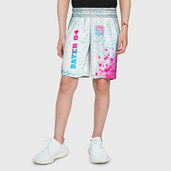 Шорты детские Bayer 04 neon gradient style вертикально, цвет: 3D-принт — фото 2