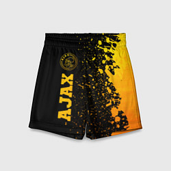 Шорты детские Ajax - gold gradient по-вертикали, цвет: 3D-принт