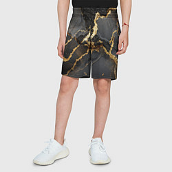 Шорты детские Золото и черный агат, цвет: 3D-принт — фото 2