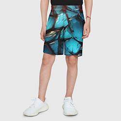 Шорты детские Синие объемные плиты, цвет: 3D-принт — фото 2