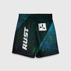 Шорты детские Rust glitch blue, цвет: 3D-принт