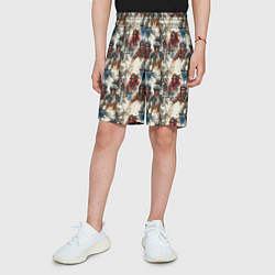 Шорты детские Акварель -мотогонщики, цвет: 3D-принт — фото 2
