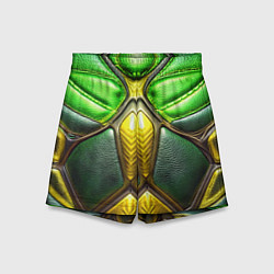 Шорты детские Зеленый текстурный костюм из кожи, цвет: 3D-принт