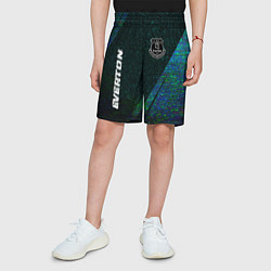 Шорты детские Everton glitch blue, цвет: 3D-принт — фото 2